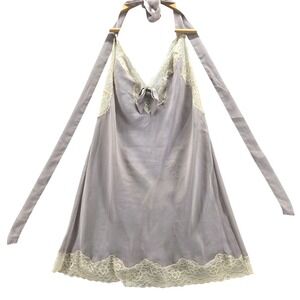 Adoreme Gray Mesh Sheer Lace Babydoll Lingerie Womens L Sexy Feminine Slip Dress